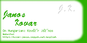 janos kovar business card